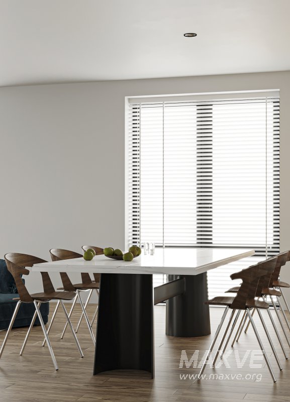 Modern living room and dining room bedroom interior scene - Image 10