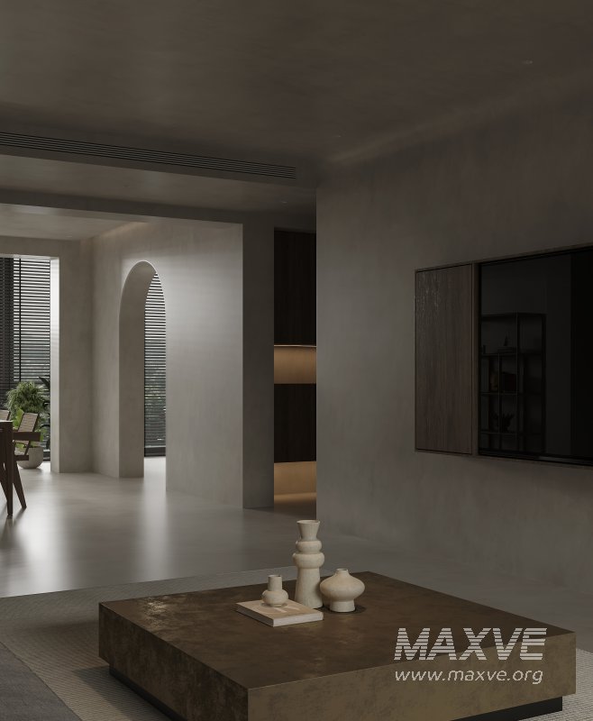 Modern living room and dining room interior scene - Image 6