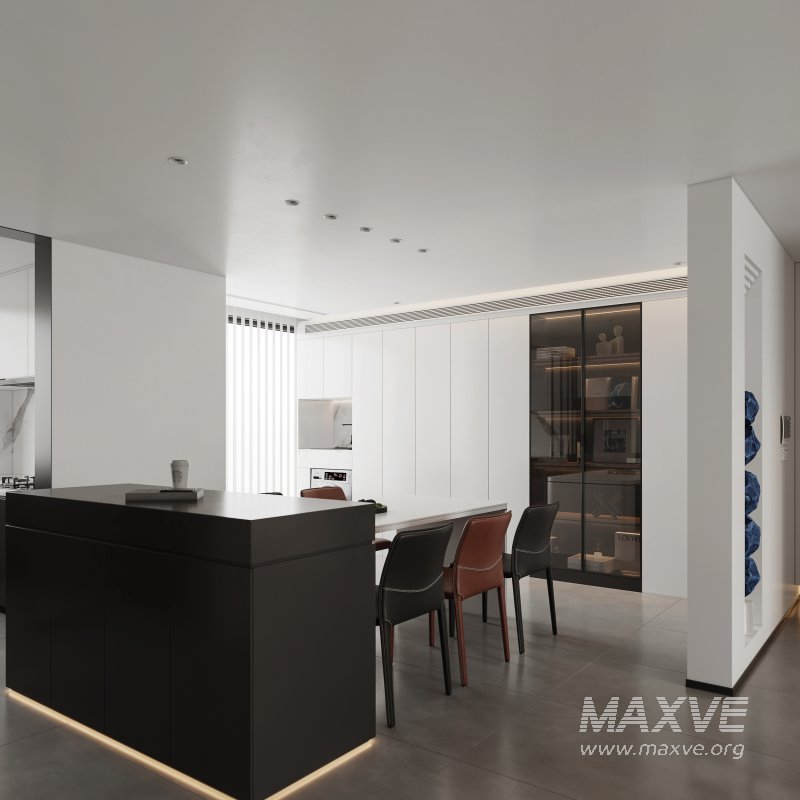 Modern living room and dining room interior scene - Image 4