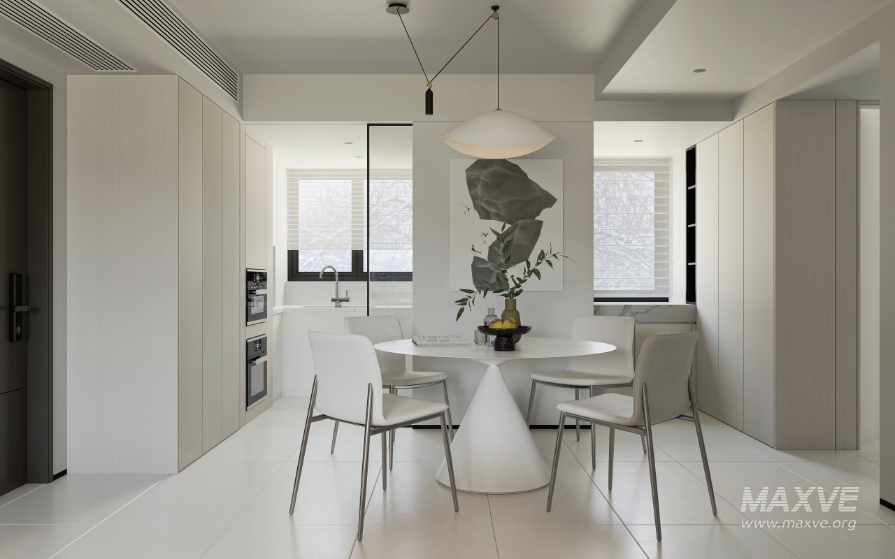 Modern living room and dining room interior scene - Image 1