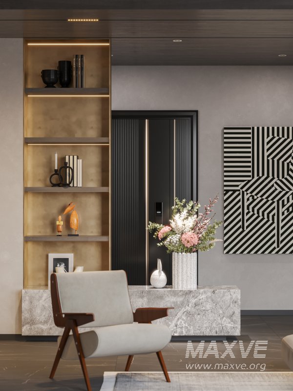 Modern living room and dining room interior scene - Image 2