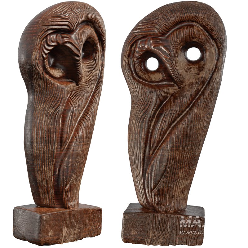 Wooden Owl Statue - Image 6