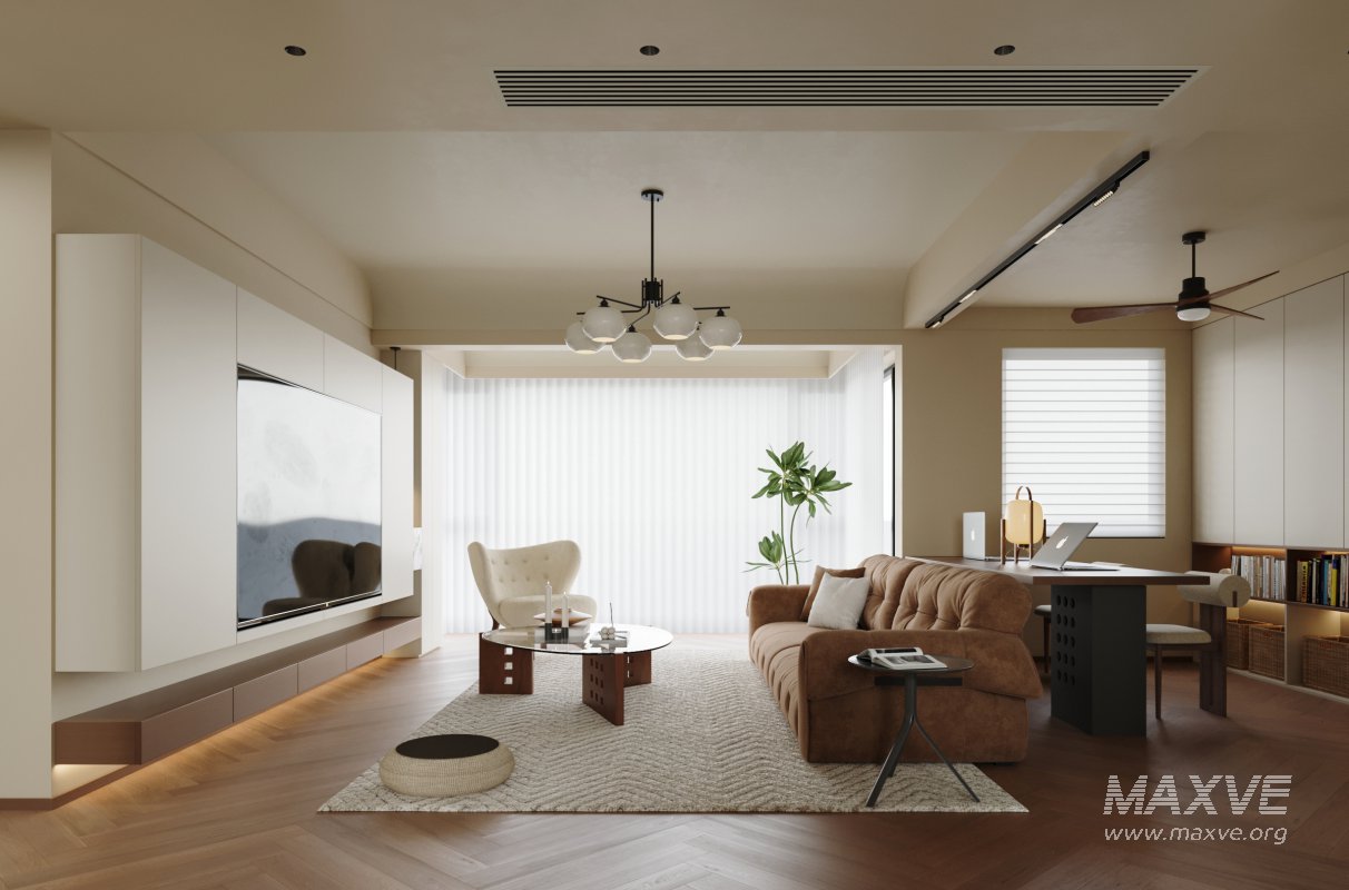 Modern living room and dining room interior scene - Image 4