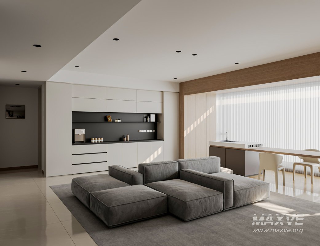 Modern living room and dining room interior scene - Image 5