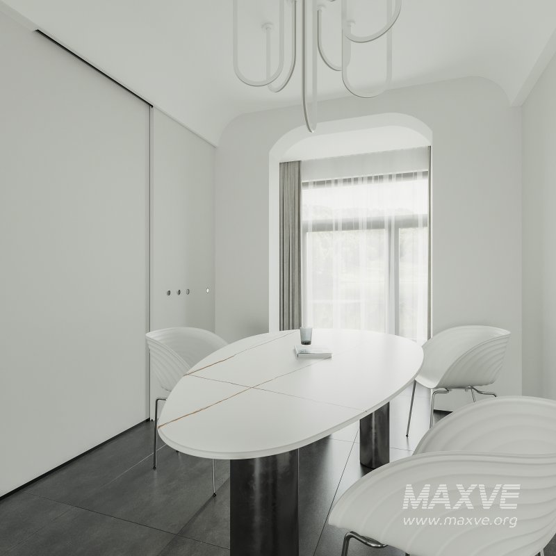 Modern living room and dining room interior scene - Image 9