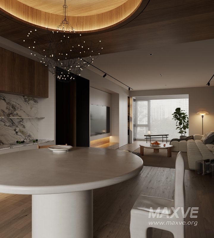 Modern living room and dining room interior scene - Image 5