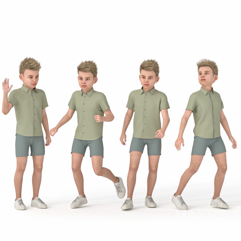 Casual Kid Boy 04 Poses - Image 3