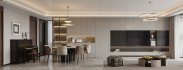 Modern living room and dining room interior scene - Thumbnail 1