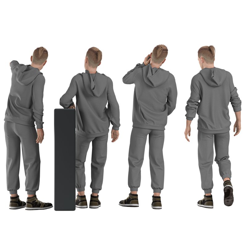 Casual Boy sport wear 04 Poses - Image 3