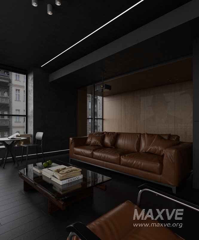 Modern living room and dining room interior scene - Image 2