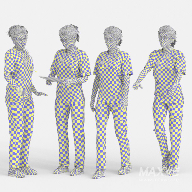 Nurse Woman in 04 Poses - Image 5