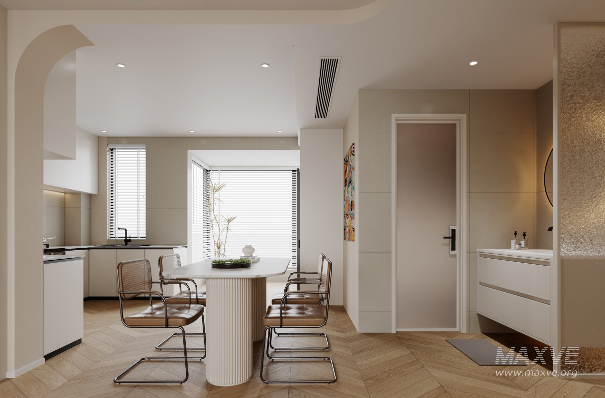 Modern living room and dining room interior scene - Image 3