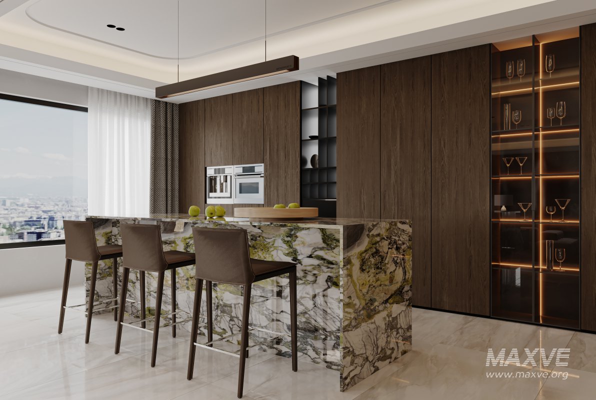 Modern living room and dining room interior scene - Image 1