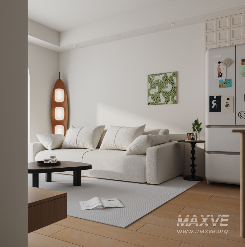 Modern living room and dining room interior scene - Image 4