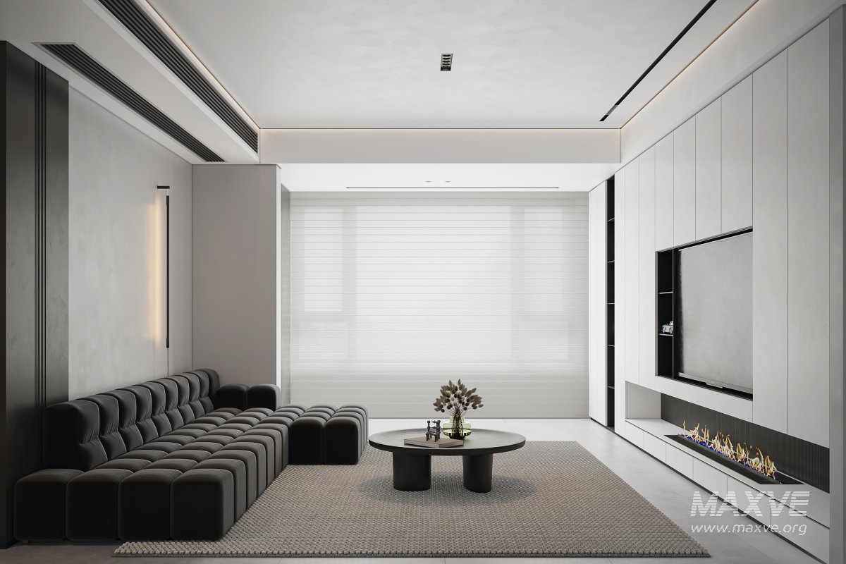 Modern living room and dining room interior scene - Image 4