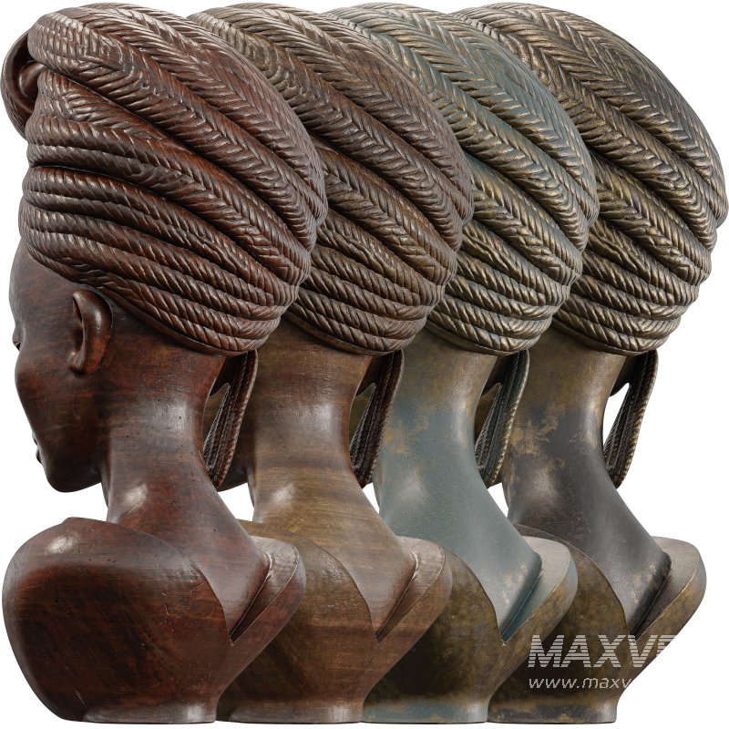 Elegant Braided Bust Sculpture - Image 4