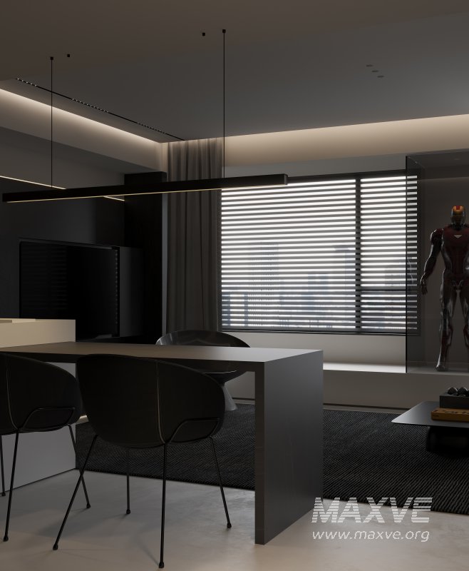 Modern living room and dining room interior scene - Image 4