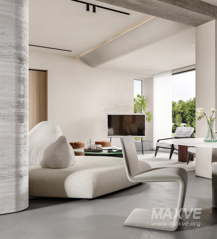 Modern living room and dining room interior scene - Image 14
