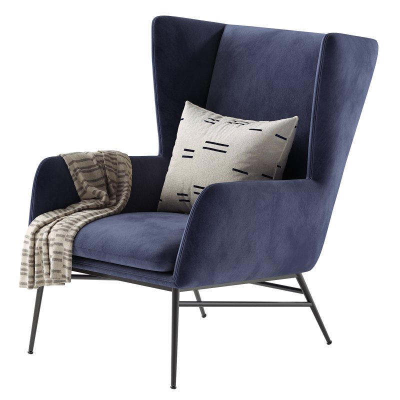Kasen Belfast Navy Lounge Chair - Image 2