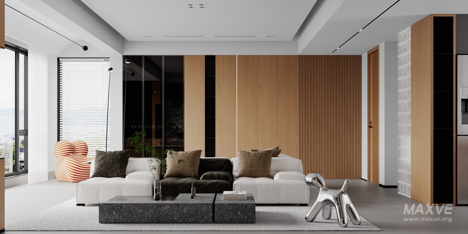 Modern living room and dining room interior scene - Image 4