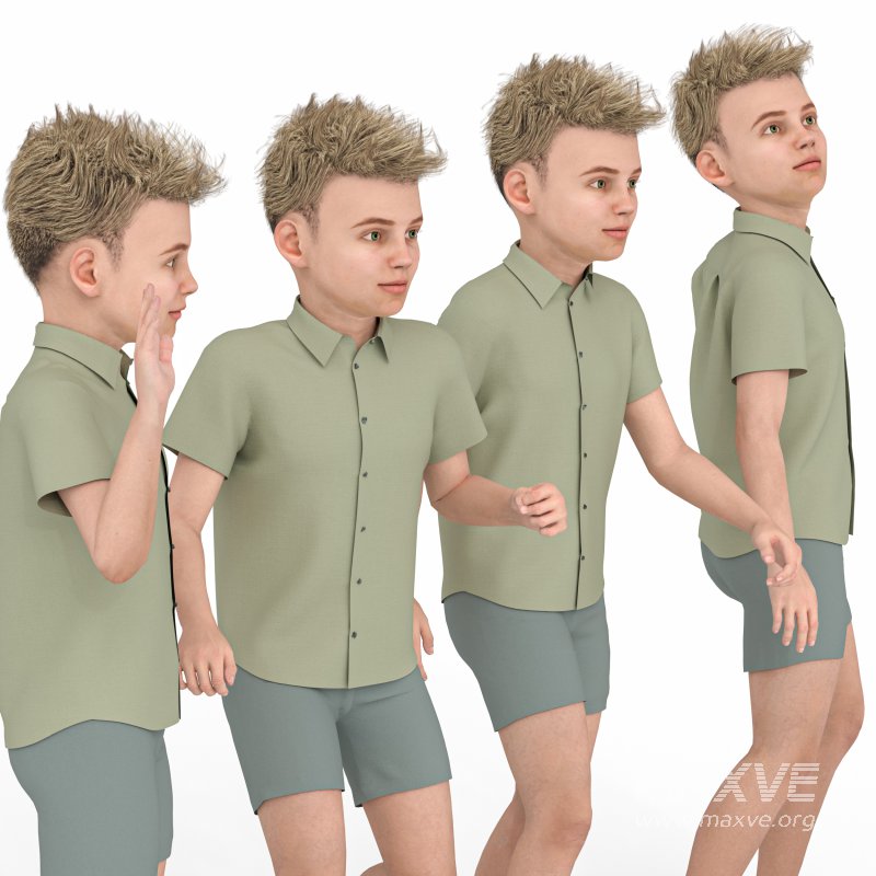 Casual Kid Boy 04 Poses - Image 5