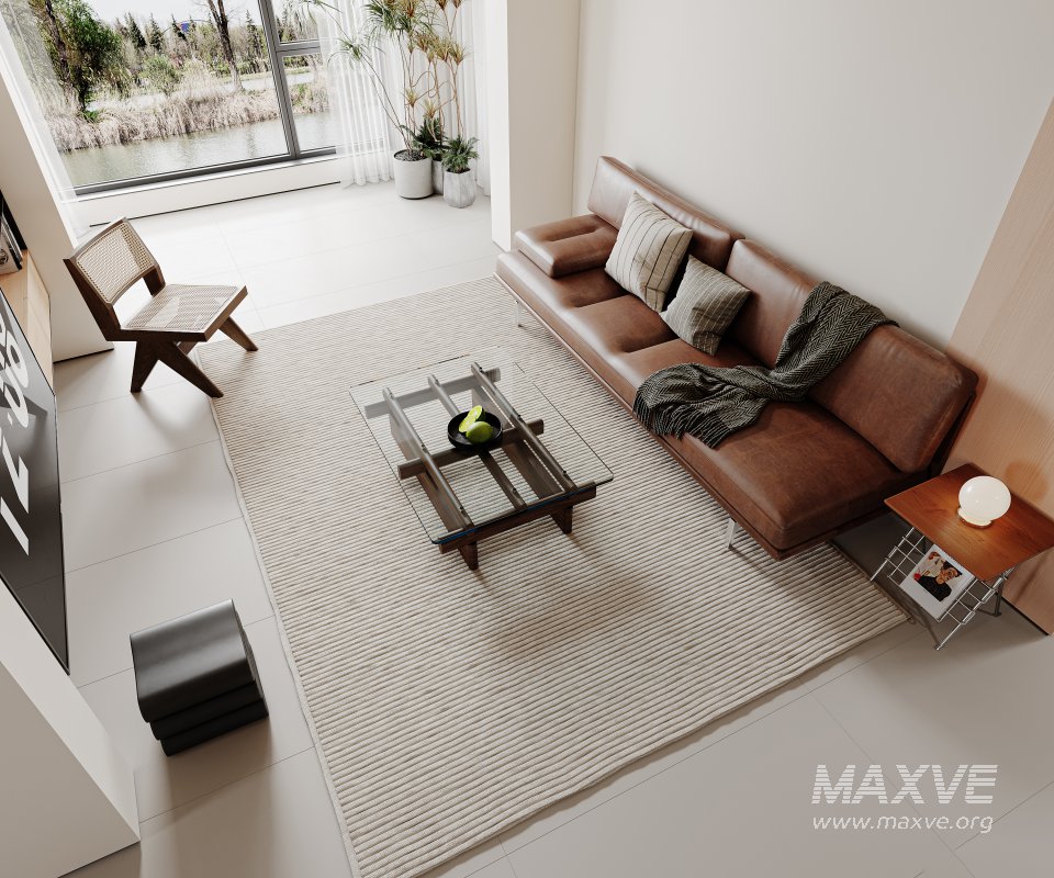 Modern living room and dining room interior scene - Image 6