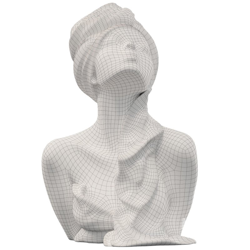 Porcelain Ceramic Floral Bust Sculpture - Image 6