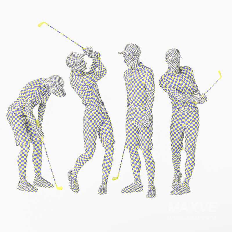 Golf Player Man 04 Poses - Image 2