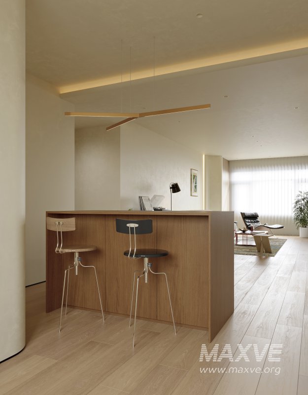 Modern living room and dining room interior scene - Image 9