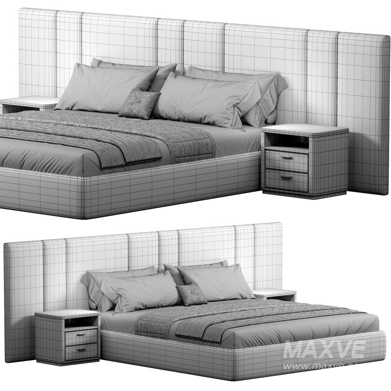 Bed Garda Design with wide headboard By Sensorsleep - Image 3