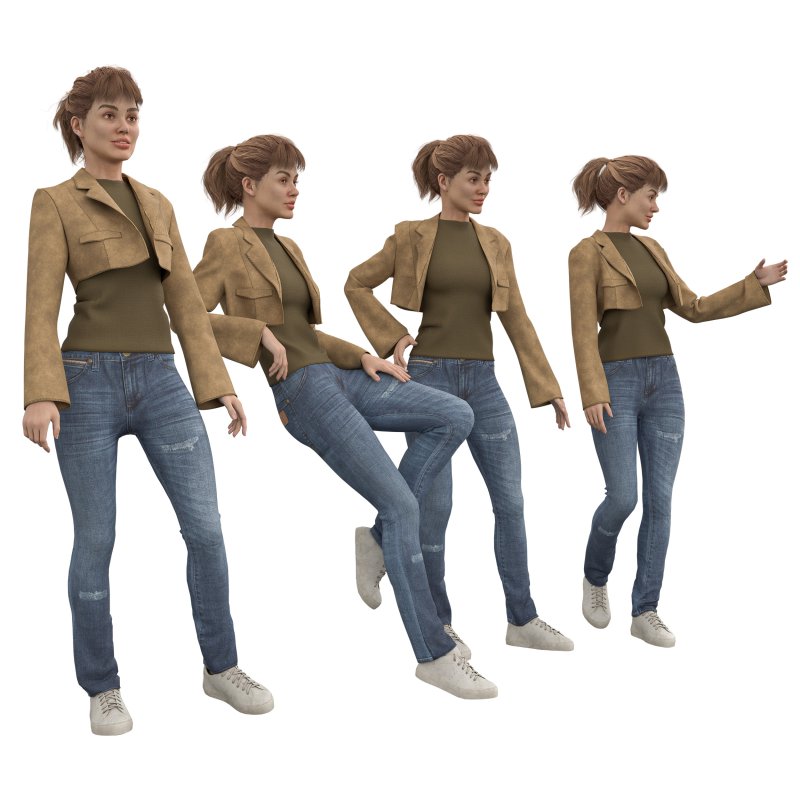 casual woman with Leather Jacket - Image 2