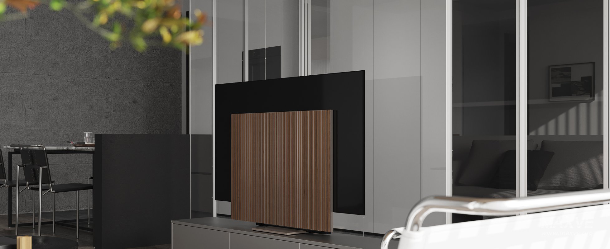 Modern living room and dining room interior scene - Image 8