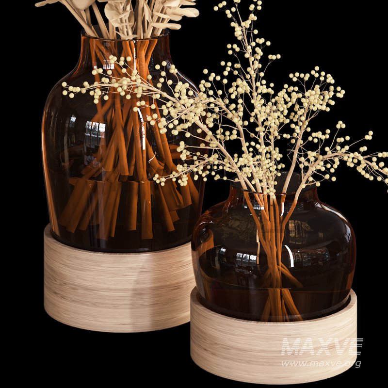 Branches in a bouquet glass vase - Image 5