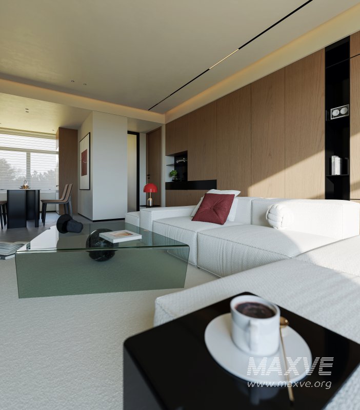 Modern living room and dining room interior scene - Image 8