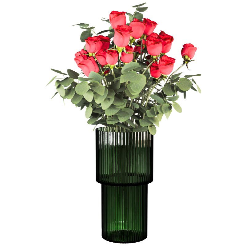 Rose in Glass Vase - Image 2