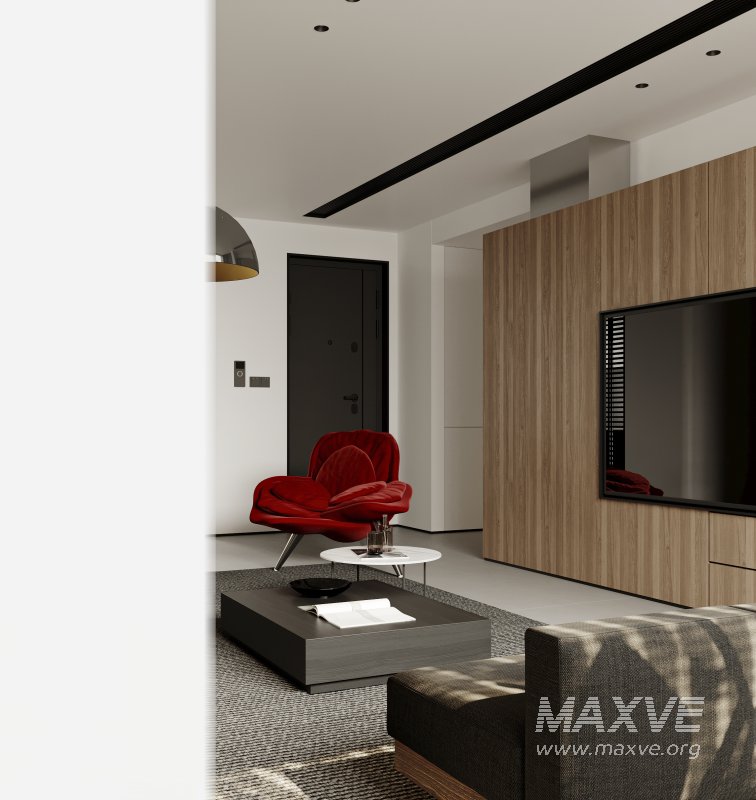 Modern living room and dining room interior scene - Image 3