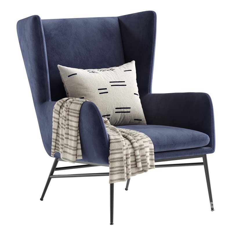 Kasen Belfast Navy Lounge Chair - Image 4