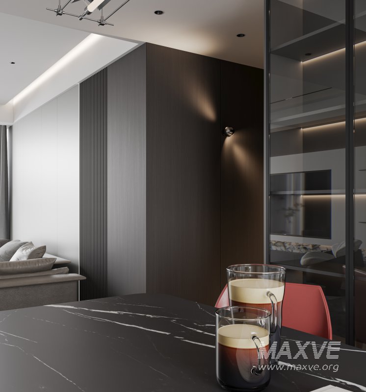 Modern living room and dining room interior scene - Image 5