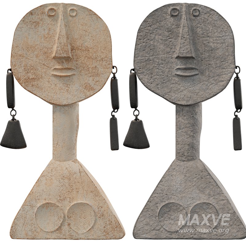 Tribal Guardian Mask Sculpture - Image 5