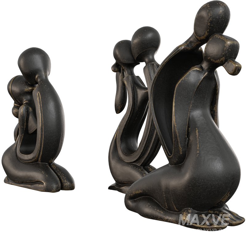 Antique Kissing Set Statue - Image 4