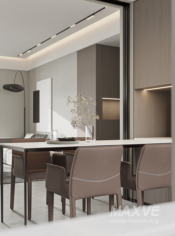 Modern living room and dining room interior scene - Image 12