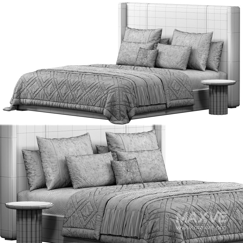 Bed With High Headboard Norman By Lavsit - Image 4