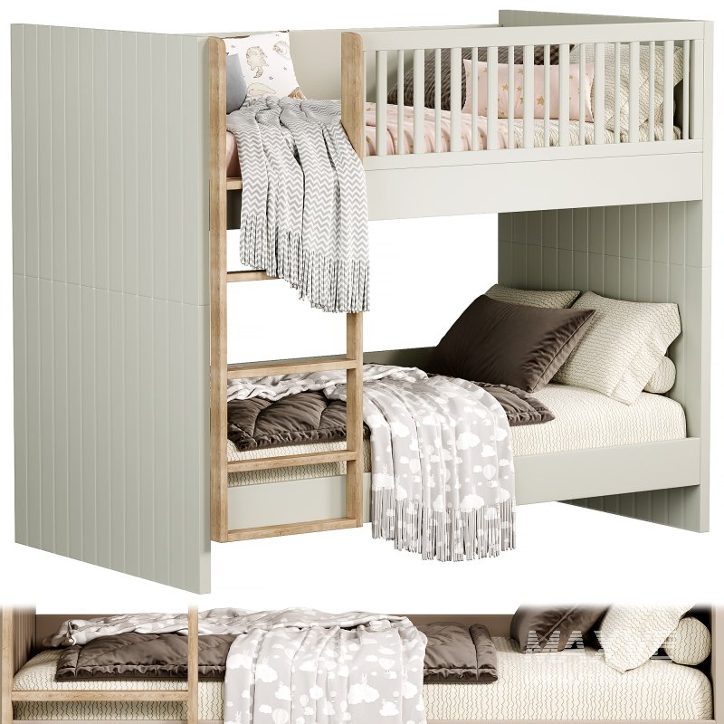 Finn Sage Green Wood Kids Bed by crateandbarrel - Image 1