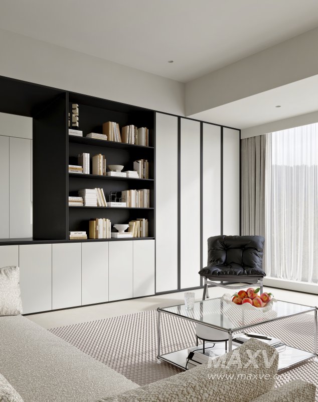 Modern living room and dining room interior scene - Image 8