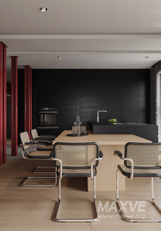Modern living room and dining room interior scene - Image 2