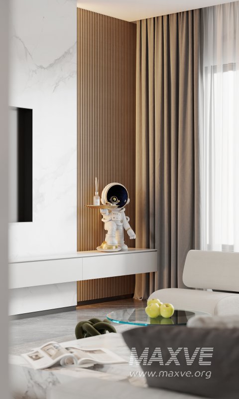 Modern living room and dining room interior scene - Image 4