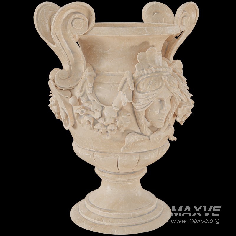 Decorative Stone Urn with Classical Motifs - Image 5