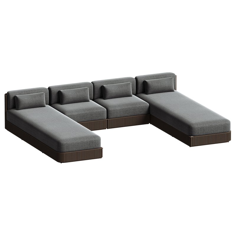 Beaumont Outdoor Four Piece Double Chaise Sectional - Image 1