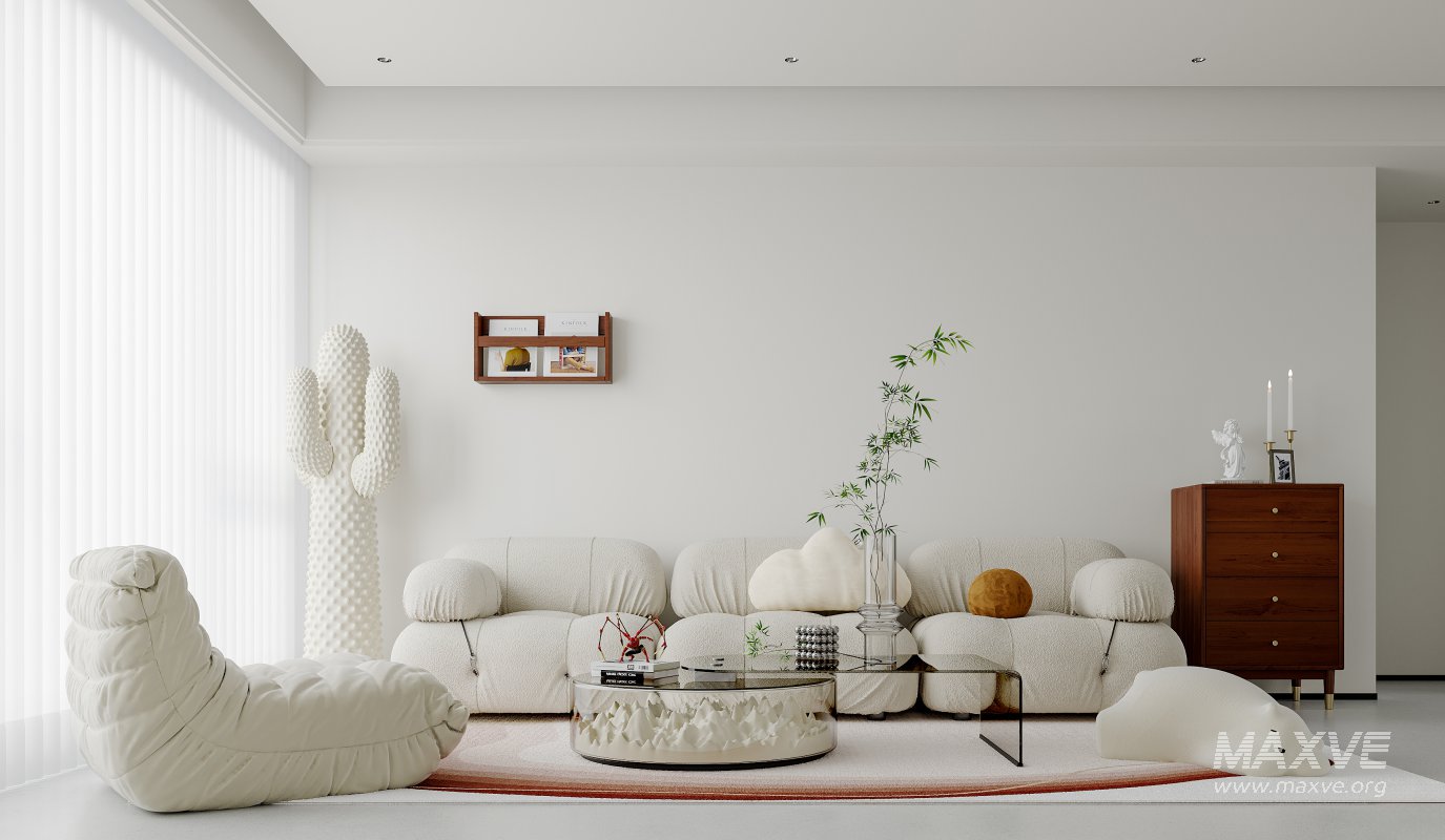 Modern living room and dining room interior scene - Image 3