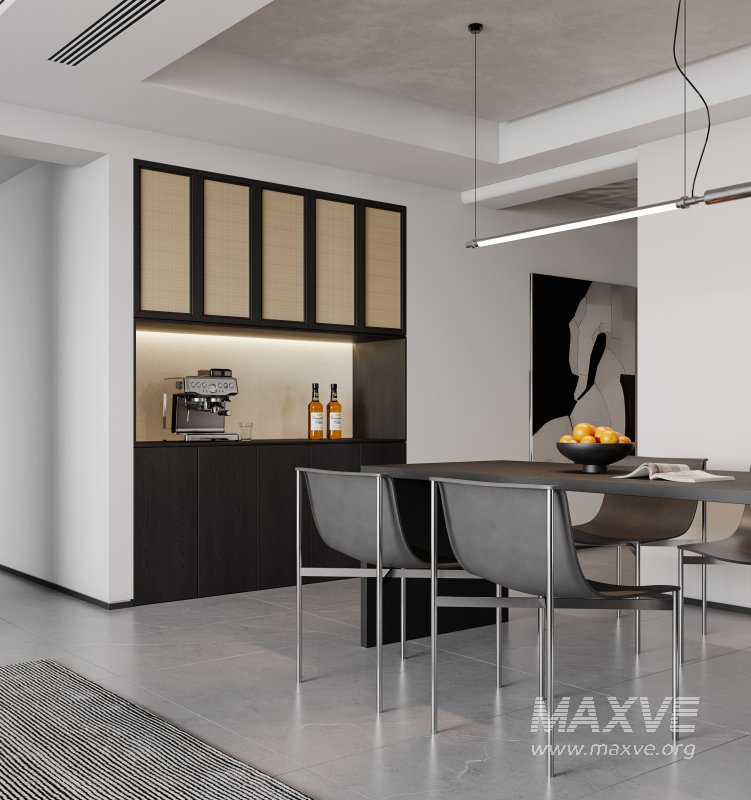 Modern living room and dining room interior scene - Image 4